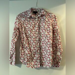 J Crew Liberty Floral Ling Sleeve Button down shirt Size 4